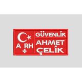 Kişiye Özel Güvenlik Isimlik – Nakışlı Yaka Kartı 9×4 cm | Arthur.com.tr - Kırmızı - Standart