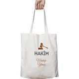 Kişiye Özel Hakim Tokmak Iki Tarafı Kalıcı Baskılı Yıkanabilir Okul Plaj Omuz Bez Çantası
