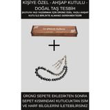 Kişiye Özel Harfli Püsküllü Tesbih - Hematit Taşı Doğal Taş Tesbih - Metalik Siyah