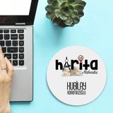Kişiye Özel Harita Mühendisleri Için Yuvarlak Mousepad - Beyaz
