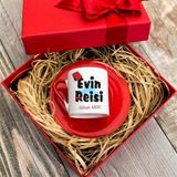 Kişiye Özel Hediyelik Türk Kahvesi Fincan Seti - Evin Reisi - Beyaz