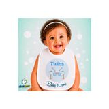 Kişiye Özel İkiz Bebekler Keten Bebek Mama Önlüğü – Yumuşak, Emici, Yıkanabilir, Özel Tasarım P085