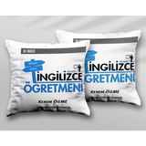 Kişiye Özel Ingilizce Öğretmeni When Iki Adet Iki Tarafı Baskılı Yıkanabilir Yastık Kırlent Kılıfı - Krem - 43x43