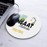 Kişiye Özel Inşaat Mühendisleri Için Yuvarlak Mousepad - Beyaz