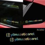 Kişiye Özel İnstagram Hologram Motosiklet Oto Sticker Etiket 2 Ad