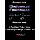 Kişiye Özel İnstagram Logolu Kullanıcı Adı Ve İsim Soy İsim Sticker | 20 Cm-Hologram