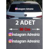 Kişiye Özel İnstagram Sticker 2 Adet - Sosyal Medya İnstagram Sticker - Araba Oto Araç Motosiklet Karavan Cam Sticker - 00926 30 Cm