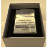 Kişiye Özel Isim Baskılı Çakmak Zippo Mat ve Gümüş Düz Siyah Çakmak