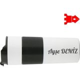 Kişiye Özel Isim Baskılı French Press Termos 500 ml Kapasite Bitki Çayları Kahve Vb Kullanım Alanları - Beyaz - 0,47 lt