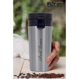Kişiye Özel Isim Baskılı Tek El Basmalı Çelik Termos 350 Ml Çift Katmanlı Snape Filtreli - 360 ml - Gri