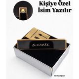 Kişiye Özel Isim Baskılı USB Şarjlı Siyah Elektronik Çakmak