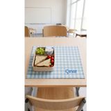 Kişiye Özel Isim Nakışlı Duck Kumaş Beslenme Örtüsü 45X35 cm – Su ve Leke Tutmaz Kumaş - Mavi - Açık Mavi