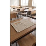Kişiye Özel Isim Nakışlı Duck Kumaş Beslenme Örtüsü 45X35 cm – Su ve Leke Tutmaz Kumaş - Vizon