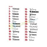 Kişiye Özel Isim Yazı Oto Sticker Motosiklet Araba Etiket 2 Adet