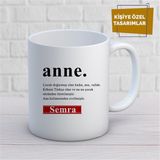 Kişiye Özel Isim Yazılabilir Anne Anlamlı Istediğiniz Sözler Yazılabilir Kupa Bardak - Renkli