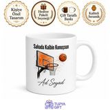Kişiye Özel İsimli Basketbol Sever Pota Ve Top Baskılı Kupa Bardak Hediyelik