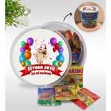Kişiye Özel Isimli Fotoğraflı Doğum Günü Tasarımlı Dev Boy Haribo Minis Kovası (10GX100ADET) Model 14 - 694 gr