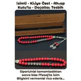 Kişiye özel İsimli - Kırmızı Mercan - Doğal Taş Tesbih