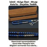Kişiye Özel Isimli - Mavi Hematit - Doğal Taş Tesbih TSBHSKR00256
