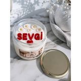 Kişiye Özel Isimli/yazılı Kapaklı Kavanoz Mum - Kırmızı