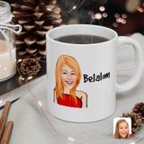 Kişiye Özel Kadın Belalım Karikatürlü Beyaz Kupa Bardak