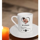 Kişiye Özel Kalpli Fotoğraflı Spotify Barkodlu Kahve Fincanı-1