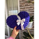 Kişiye Özel Kalpli Yastık - 30 x 35 cm - Lacivert