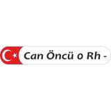 Kişiye Özel Kan Grubu Türk Bayrağı Sticker 00421