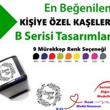 Kişiye Özel Kaşe, İsim Yazılı Kaşeler, Hediyelik Mühürler, Kitap Mührü B Serisi (100 Model)