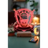 Kişiye Özel Kral İskelet 3D Dekoratif Led Lamba