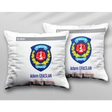 Kişiye Özel Kriminal Polis Iki Adet Iki Tarafı Baskılı Yıkanabilir Yastık Kırlent Kılıfı - Krem - 43x43