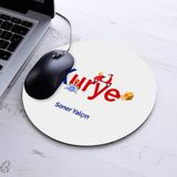 Kişiye Özel Kuryeler Için Yuvarlak Mousepad - Beyaz