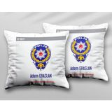 Kişiye Özel Logo Iki Adet Iki Tarafı Baskılı Yıkanabilir Yastık Kırlent Kılıfı - Krem - 43x43
