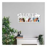 Kişiye Özel Love Yazılı Resimli Ahşap Tablo 40X10