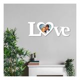 Kişiye Özel Love Yazılı Resimli Ahşap Tablo 40X15