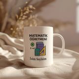 Kişiye Özel Matematik Öğretmeni Baskılı Seramik Kupa Bardak 330 ml - Beyaz