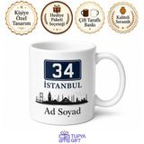 Kişiye Özel Memleket Plakalı Baskılı Kupa Bardak İsimli Hediye
