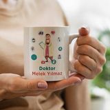 Kişiye Özel Meslek Doktor Kupa Bardak - Beyaz - 300 cc