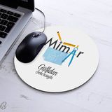 Kişiye Özel Mimar Temalı Yuvarlak Mousepad - Beyaz