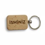 Kişiye Özel Mini Dikgörtgen Ahşap Anahtarlık – İsminiz Yazılı Lazer Gravür Anahtarlık – Özel Tasarım Kişisel Hediye