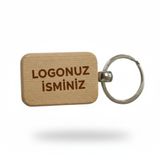 Kişiye Özel Mini Dikgörtgen Ahşap Anahtarlık – Logo ve İsim Yazılı Lazer Gravür Anahtarlık – Kurumsal Promosyon & Özel Tasarım