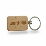 Kişiye Özel Mini Dikgörtgen Ahşap Anahtarlık – Web Sitesi Yazılı Lazer Gravür Anahtarlık – Kurumsal Promosyon & Özel Tasarım