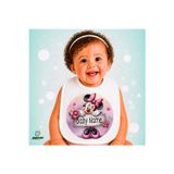 Kişiye Özel Minnie Mouse Keten Bebek Mama Önlüğü – Yumuşak, Emici, Yıkanabilir, Özel Tasarım P091