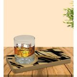 Kişiye Özel Modern Art Tasarımlı Doğal Ahşap Tabaklı Viski Bardağı Sunum Seti Model 16