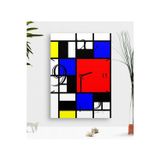 Kişiye Özel Mondrian Ahşap Tablo Duvar Saati-4