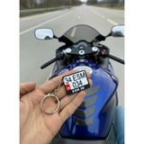 Kişiye Özel Motosiklet Plakası Anahtarlık - Kırmızı Tr Logolu