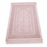 Kişiye Özel Nakış İşlemeli Saf İpek Kadife Kumaştan Pembe Renk Hediyelik Seccade