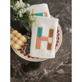 Kişiye Özel Nakışlı Havlu | Harf Işlemeli %100 Pamuk Çeyizlik & Hediyelik El Havlusu - 30 x 50 cm - Beyaz - Bordo