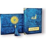 Kişiye Özel Nubuk Kaplama Yasin Kitabı - Isim Yazılı Yasin - Hediyelik Yasin-I Şerif ( Lacivert )