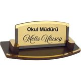 Kişiye Özel Öğretmen Masa Isimliği – Ahşap Zarif Tasarım - Kahve - standart